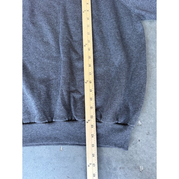 VTG 80s Steinwurtzel Raglan Crewneck Blank Sweatshirt Sz L Dark Gray Made USA - Picture 5 of 7